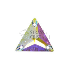 Pietra da cucire con fori  triangolare 18 MM AB
