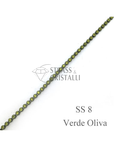 GALLON STRASS VERDE OLIVA