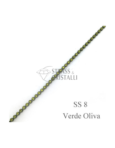 GALLON STRASS VERDE OLIVA