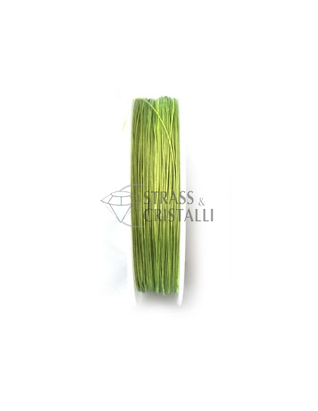 CAVETTO IN ACCIAIO Ø 0,38mm  COL 15 VERDE CHIARO