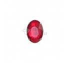Ovale in cristallo con castone ROSSO
