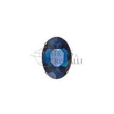 Ovale in cristallo con castone BLU