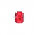 Ottagono in cristallo con castone ROSSO