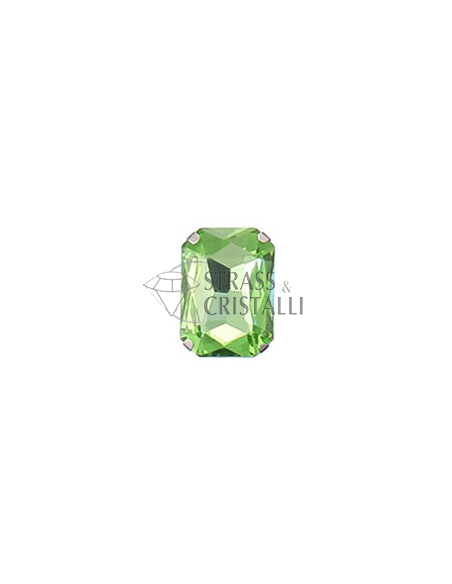 Ottagono in cristallo con castone VERDE