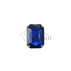 Ottagono in cristallo con castone BLU