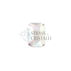 Ottagono in cristallo con castone WHITE OPAL