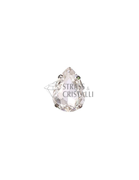 Goccia in cristallo con castone CRISTALLO