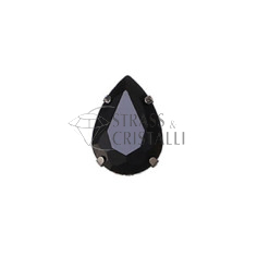 Goccia in cristallo con castone NERO