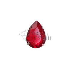 Goccia in cristallo con castone ROSSO