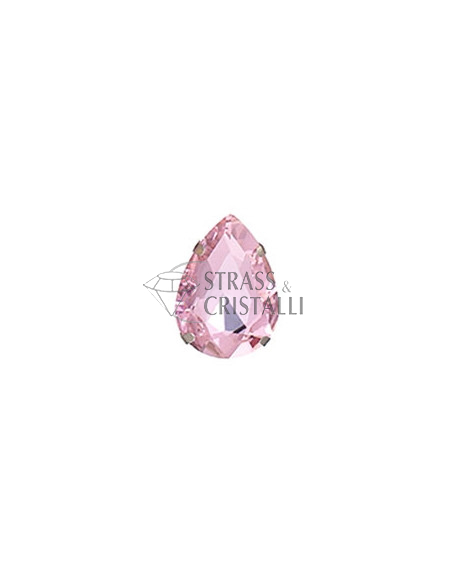 Goccia in cristallo con castone ROSA
