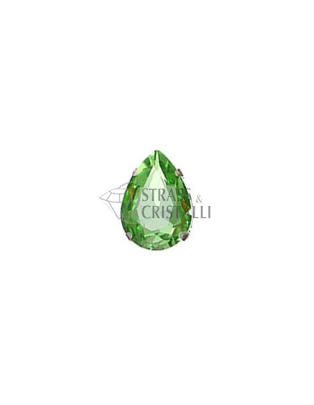 Goccia in cristallo con castone VERDE