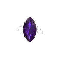 Navetta in cristallo con castone VIOLA