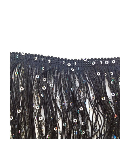 Frangia con paillettes NERA
