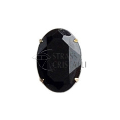 OVALE CON CASTONE NERO