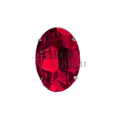 OVALE CON CASTONE ROSSO