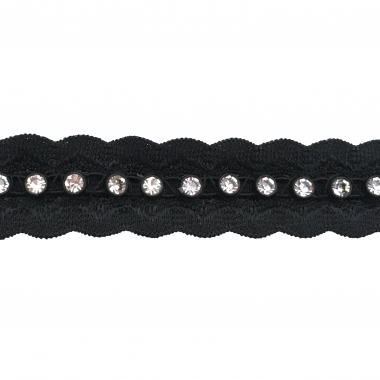 Passamaneria elastica con strass