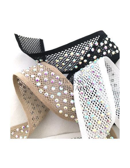 FETTUCCIA BIANCO CON STRASS SS12 AB