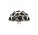 MEZZA SFERA ARG CON STRASS NERO