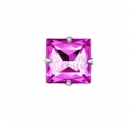 QUADRATO FUCHSIA CON CASTONE