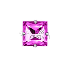 QUADRATO FUCHSIA CON CASTONE