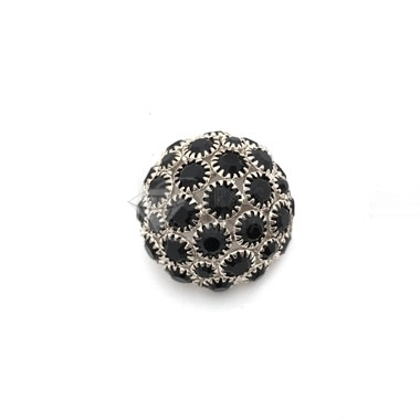 MEZZA SFERA ARG CON STRASS NERO