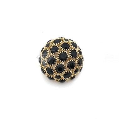 MEZZA SFERA ORO CON STRASS NERO