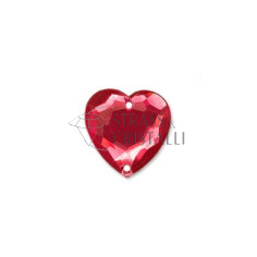 CUORE ROSSO SFACCETTATO CON FORI