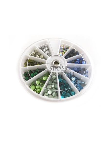 MIX COLORI STRASS SS20 HOTFIX BLU/VERDE