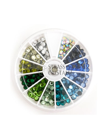MIX COLORI STRASS SS20 HOTFIX BLU/VERDE