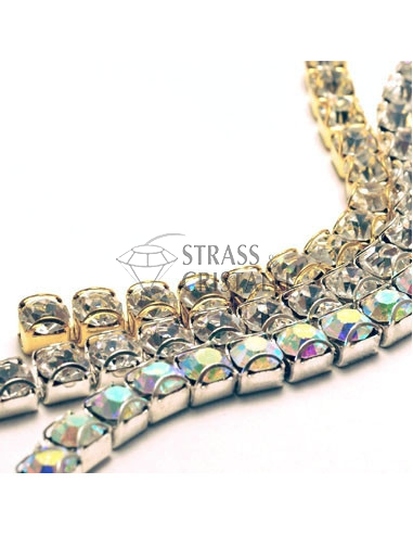 Catena strass LUNETTA SS16 ORO/AURORA BOREALE
