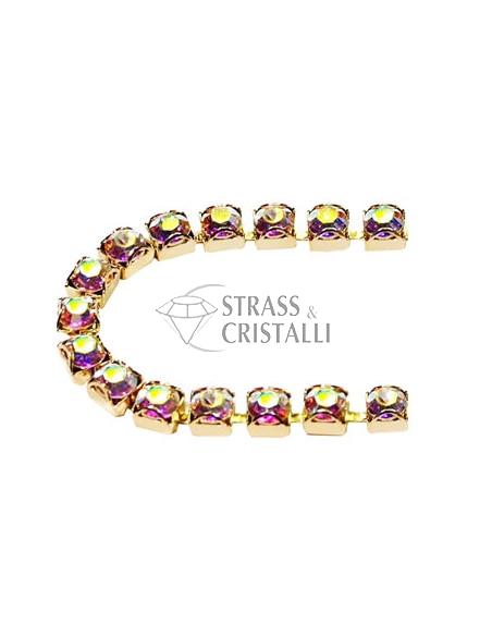 Catena strass LUNETTA SS16 ORO/AURORA BOREALE