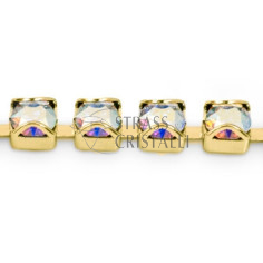 Catena strass LUNETTA SS16 ORO/AURORA BOREALE
