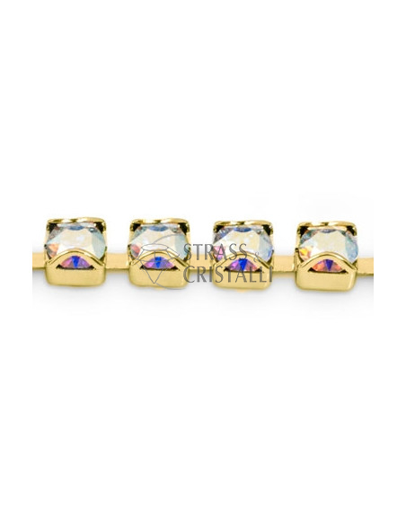 Catena strass LUNETTA SS16 ORO/AURORA BOREALE