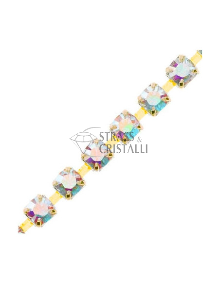 CATENA STRASS SS29 AB/ORO 6 mm