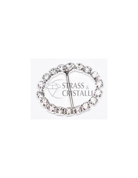 Fibbia ovale con strass