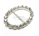 Fibbia ovale con strass