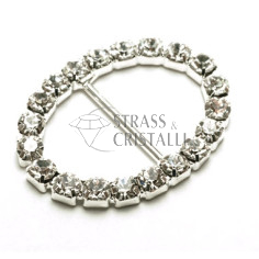 Fibbia ovale con strass