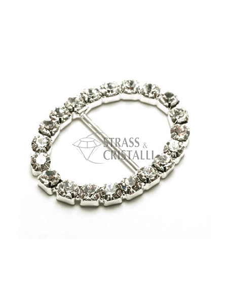 Fibbia ovale con strass