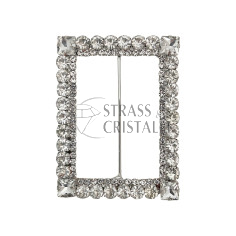 Fibbia strass RETTANGOLO CORNICE