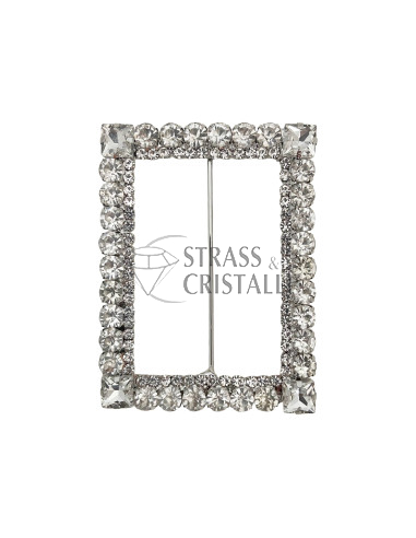 Fibbia strass RETTANGOLO CORNICE