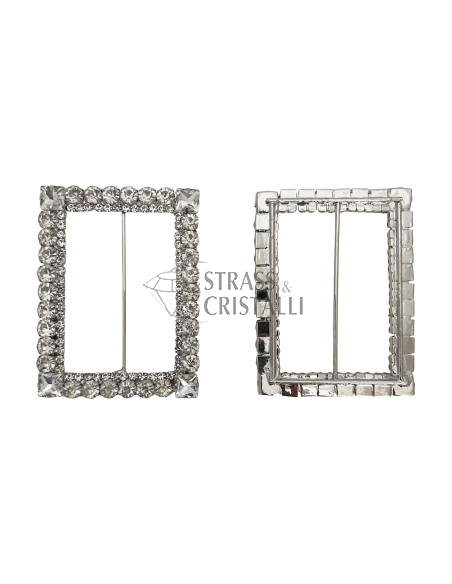 Fibbia strass RETTANGOLO CORNICE