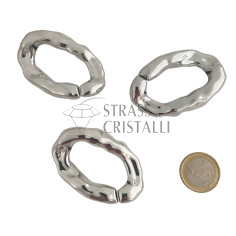 CATENA ACRILICA MARTELLATA GRANDE ARGENTO 2
