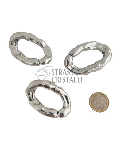 CATENA ACRILICA MARTELLATA GRANDE ARGENTO
