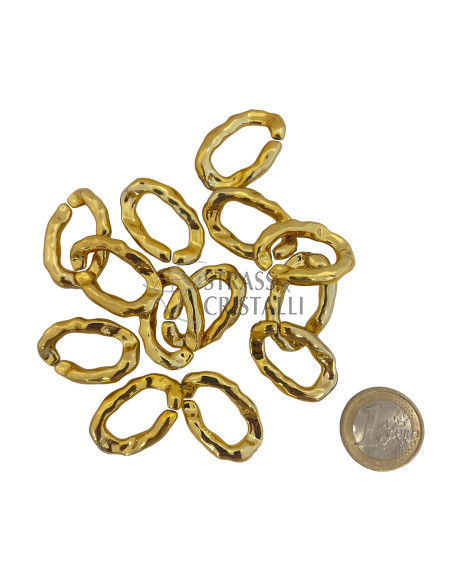 CATENA ACRILICA MARTELLATA PICCOLA ORO