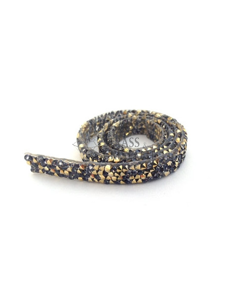 CRYSTAL ROCK IN STRISCE ORO/BLACK DIAMOND
