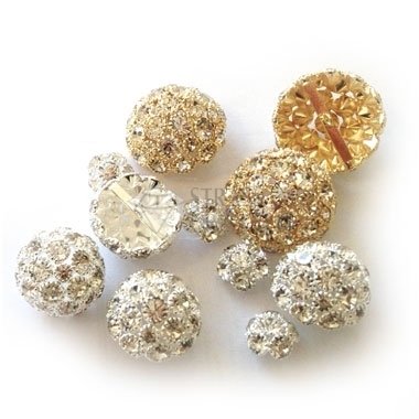 MEZZA SFERA ORO CON STRASS