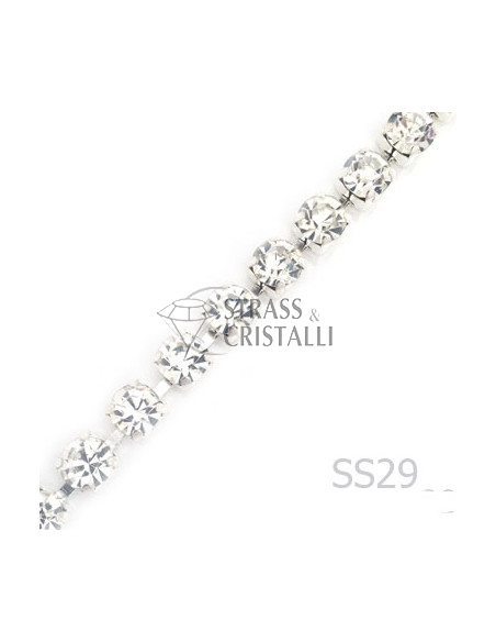 CATENA STRASS SS29 ARGENTO 6 mm