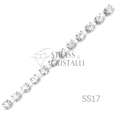 CATENA STRASS SS17 ARGENTO 4 mm
