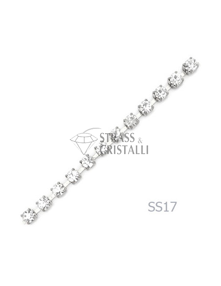 CATENA STRASS SS17 ARGENTO 4 mm