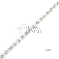 CATENA STRASS SS12 ARGENTO 3 mm